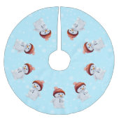 Niedlicher Schneemann Mandala & Schneeflocken Polyester Weihnachtsbaumdecke (Vorderseite)