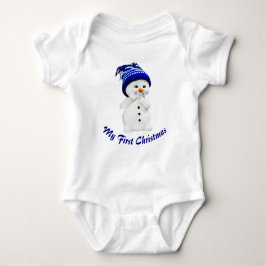 Niedlicher Schneemann mit Blue Hat Baby Baby Strampler