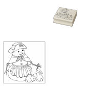 Niedlicher Schneemann mit Bunnies Rubber-Briefmark Gummistempel (Stempel)