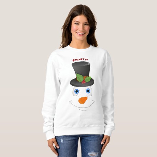 Niedlicher Schneemann mit einer benutzerdefinierte Sweatshirt (Vorne ganz)