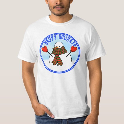 Niedlicher Schneemann mit extra langem Scarf T-Shirt (Vorderseite)