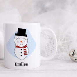 Niedlicher Schneemann mit Red Scarf Weihnachts-Tas Kaffeetasse