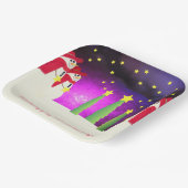 Niedlicher Schneemann mit Rot und Lila Pappteller (Gewinkelt)