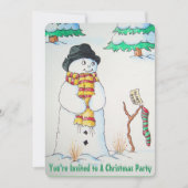 Niedlicher Schneemann mit schneebedecktem Strumpf  Einladung (Vorderseite)
