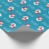 Niedlicher Schneemann mit Schneeflocke Lassen Sie Geschenkpapier (Ecke)