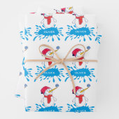 Niedlicher Schneemann mit Schneeflocken Kinder Fei Geschenkpapier Set (Beispiel)