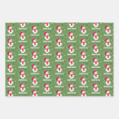 Niedlicher Schneemann mit Schneeflocken Kinder Wei Geschenkpapier Set (Vorderseite 2)