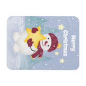 Niedlicher Schneemann mit Star Magnet (Horizontal)