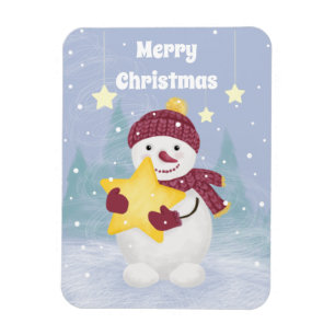 Niedlicher Schneemann mit Star Magnet