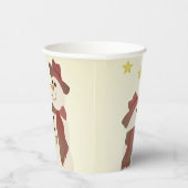 Niedlicher Schneemann mit Sternen Pappbecher (Rechts)