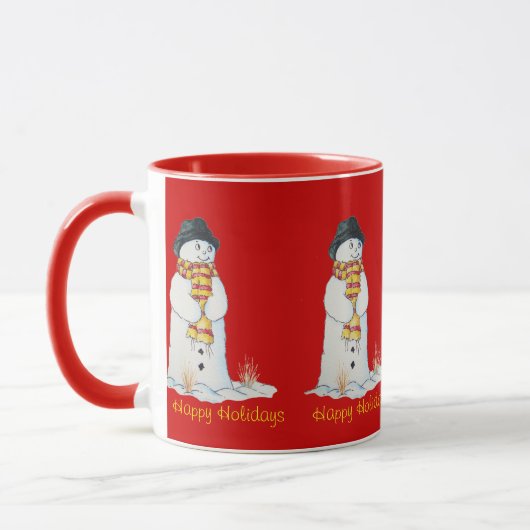 Niedlicher Schneemann mit Weihnachtsgeschenk Tasse (Links)