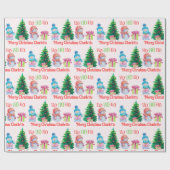 Niedlicher Schneemann Neuzugänge Empfänger Name We Geschenkpapier (Flach)