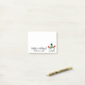 Niedlicher Schneemann personalisiert Weihnachtsfei Post-it Klebezettel (Auf Schreibtisch)