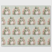 Niedlicher Schneemann Rosa Blume Weihnachtsfeierta Geschenkpapier (Flach)