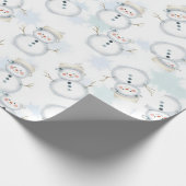 Niedlicher Schneemann & Schneeflocke Geschenkverpa Geschenkpapier (Ecke)