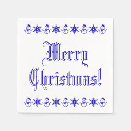 Niedlicher Schneemann-Schneeflocken Serviette