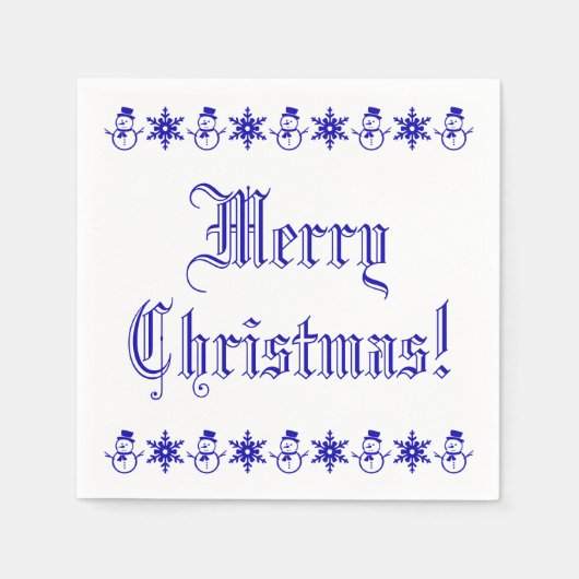 Niedlicher Schneemann-Schneeflocken Serviette (Vorderseite)