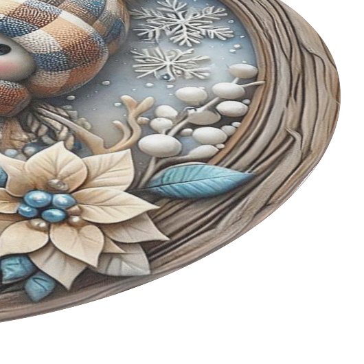 Niedlicher Schneemann Schneidebrett (Ecke)