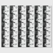 niedlicher Schneemann schwarz-weiß Weihnachten Geschenkpapier (Flach)