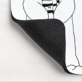 Niedlicher Schneemann Schwarz-Weiß-Weihnachtsbild Mousepad (Ecke)