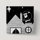 Niedlicher Schneemann schwarz-weiß Weihnachtsknopf Button (Vorderseite)