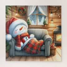 Niedlicher Schneemann und Freund