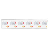 Niedlicher Schneemann und Goldball auf Weiß Mittelgroßer Tischläufer (Horizontal)