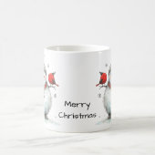 Niedlicher Schneemann und Kardinal Red Bird Kaffeetasse (Mittel)