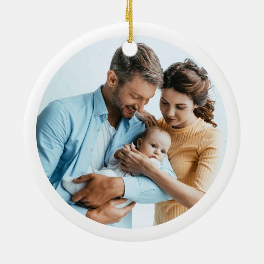 Niedlicher Schneemann und Rentier Erste Keramik We Keramik Ornament (Hinten)