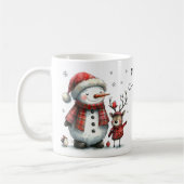 Niedlicher Schneemann und Rentier Kaffeetasse (Links)