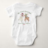 Niedlicher Schneemann und Rentier Meine ersten Wei Baby Strampler (Rückseite)