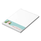 Niedlicher Schneemann und roter froher Weihnachtst Notizblock (Rotiert)