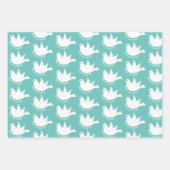 Niedlicher Schneemann und Schnee auf aquamarinem b Geschenkpapier Set (Vorderseite 3)