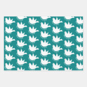 Niedlicher Schneemann und Schnee auf aquamarinem b Geschenkpapier Set (Vorderseite 2)