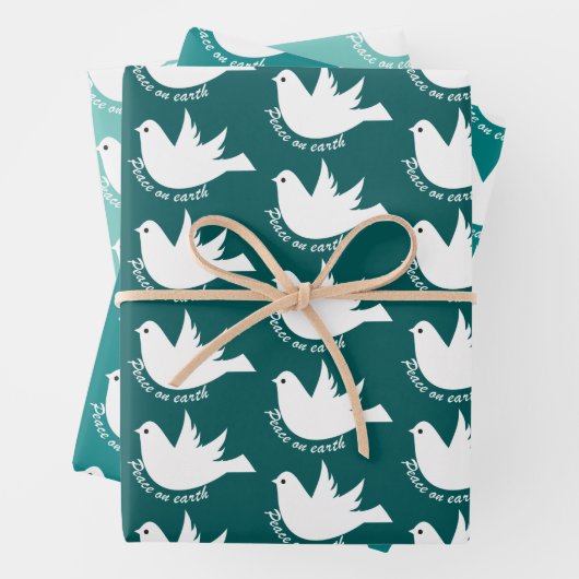 Niedlicher Schneemann und Schnee auf aquamarinem b Geschenkpapier Set (Beispiel)