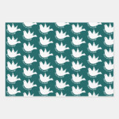 Niedlicher Schneemann und Schnee auf aquamarinem b Geschenkpapier Set (Vorderseite)