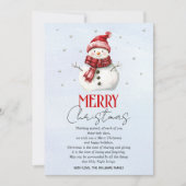 Niedlicher Schneemann und Schnee Weihnachten (Vorderseite)