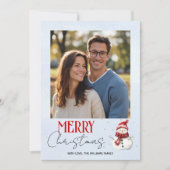 Niedlicher Schneemann und Schnee Weihnachten Foto (Vorderseite)