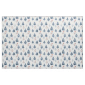 Niedlicher Schneemann und schneebedeckte Bäume Stoff (Fat Quarter (45,7 x 55,9 cm))
