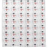 Niedlicher Schneemann und Schneeflocke Duschvorhan Duschvorhang (Vorderseite)