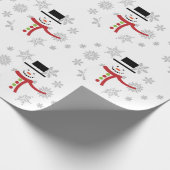 Niedlicher Schneemann und Schneeflocken, Handwerk  Geschenkpapier (Ecke)