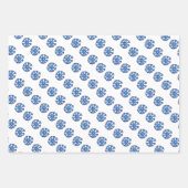 Niedlicher Schneemann und Schneeflockenmuster Kind Geschenkpapier Set (Vorderseite 2)