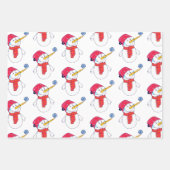 Niedlicher Schneemann und Schneeflockenmuster Kind Geschenkpapier Set (Vorderseite)