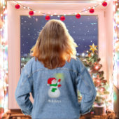 Niedlicher Schneemann und Typografie Jeansjacke