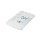 Niedlicher Schneemann und Wind Badematte (Schrägansicht)