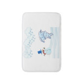 Niedlicher Schneemann und Wind Badematte (Vorderseite Vertikal)