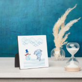 Niedlicher Schneemann und Wind Fotoplatte (InSitu)