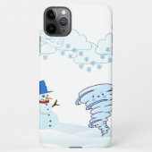 Niedlicher Schneemann und Wind iPhone Hülle (Rückseite)