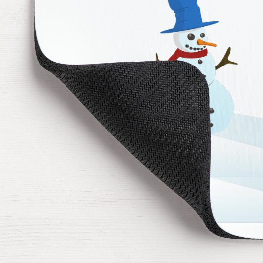 Niedlicher Schneemann und Wind Mousepad (Ecke)
