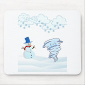 Niedlicher Schneemann und Wind Mousepad (Vorne)
